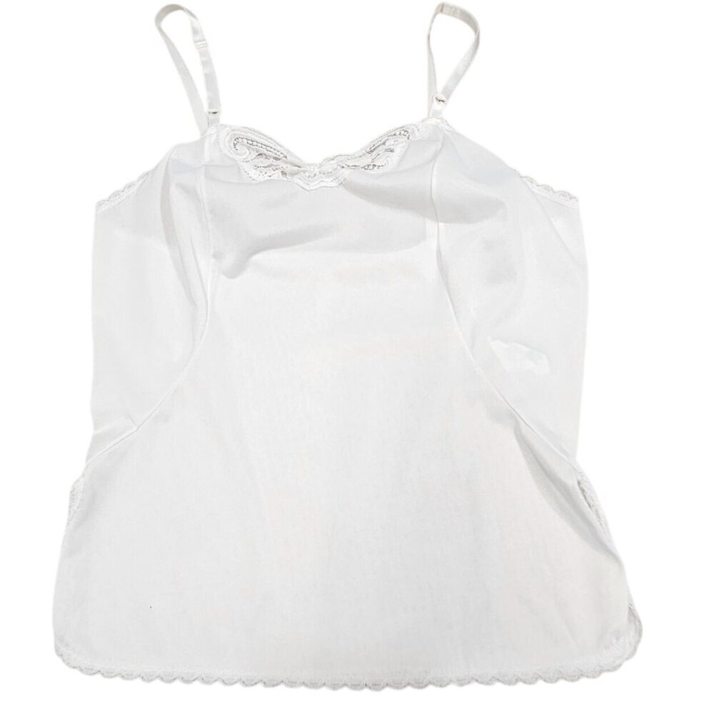 Vintage Sears The Doesn't Slip Womens White Nylon Camisole‎ Slip Size 34 Basic